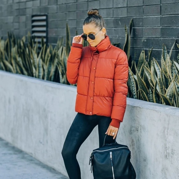 Deluc Pocketed Puffer Jacket- Brick- Size Small - Picture 1 of 14